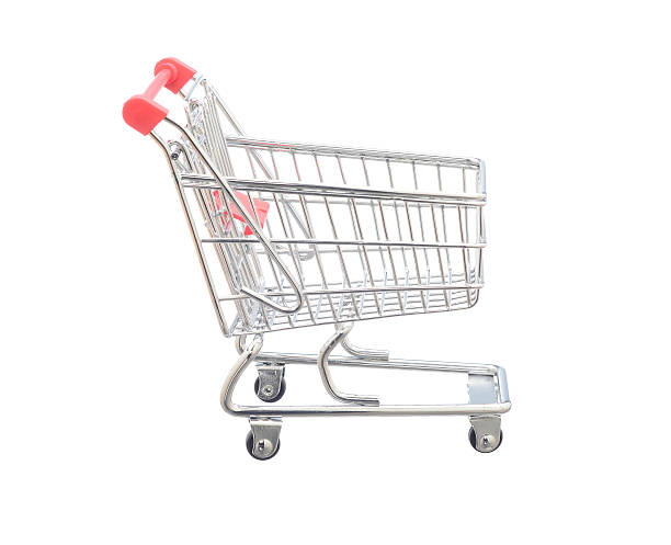 istock Shopping cart on white background 627856788