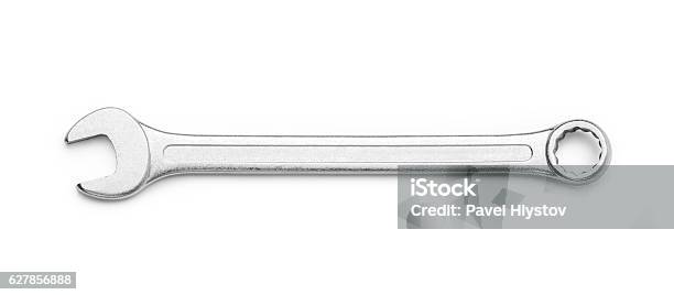 Wrench Isolated On White Background Stock Photo - Download Image Now - Wrench, Open End Wrench, White Background