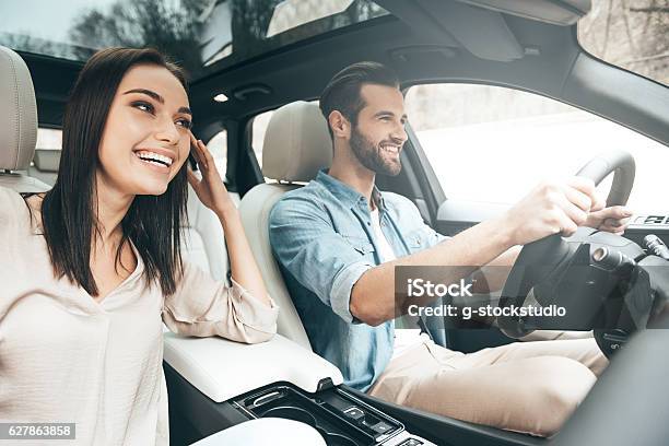 Enjoying Travel Stock Photo - Download Image Now - Car, Driving, Couple - Relationship