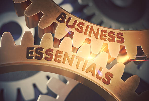 istock Business Essentials on Golden Cogwheels. 3D Illustration. 627870276