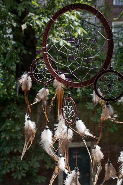 istock Indian dream catcher with green trees 627870526