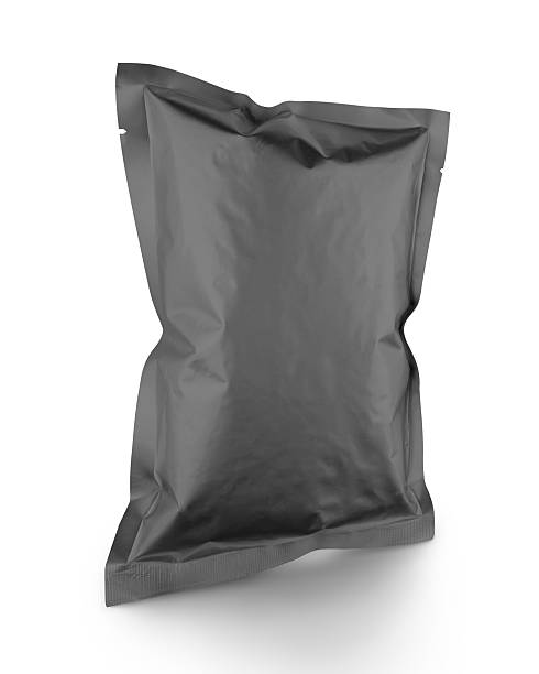 istock Gray blank snacks food packaging plastic bag with clipping path 627873682