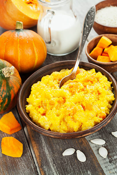 istock Rice porridge with pumpkin 627888090