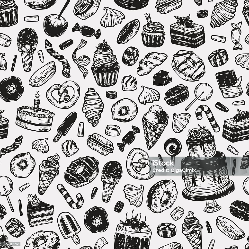 Sweets Vector Basic Vector Sweets Stock Illustration - Download Image Now - Backgrounds ...