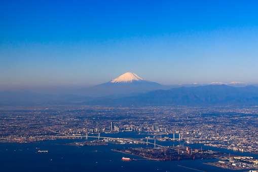 Yokohama city area and Mt. Fuji - Japanese landscape -