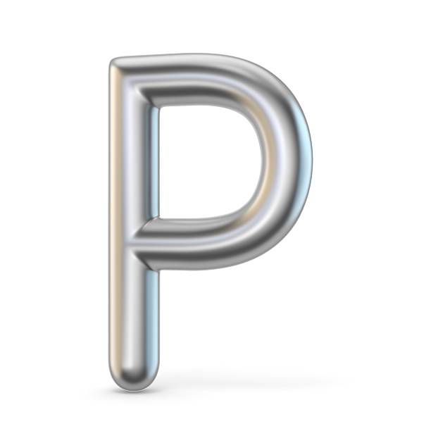 istock Metal alphabet symbol. Letter P 3D 627889982