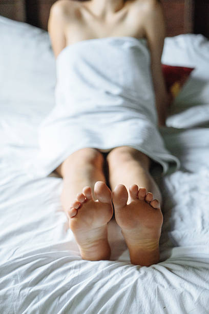 istock Woman resting after shower 627890006