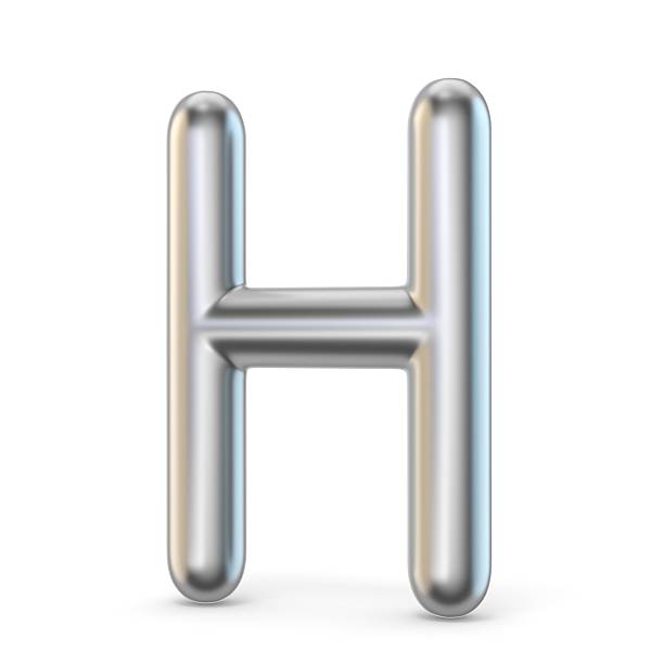 istock Metal alphabet symbol. Letter H 3D 627890244
