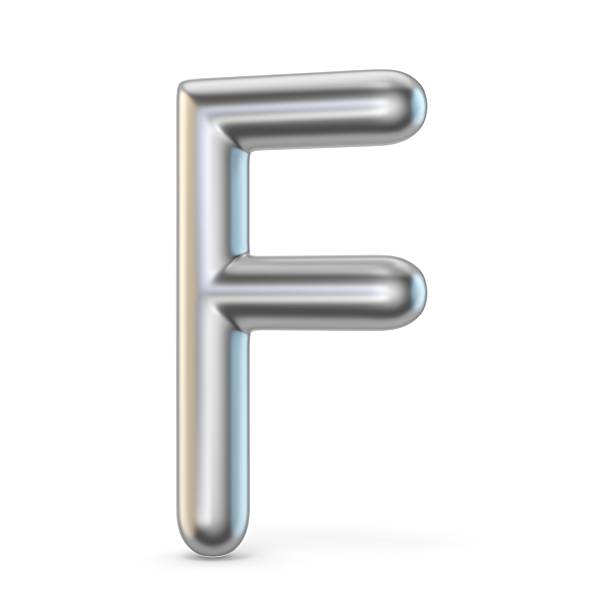 istock Metal alphabet symbol. Letter F 3D 627890318