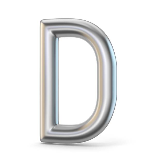 istock Metal alphabet symbol. Letter D 3D 627890372