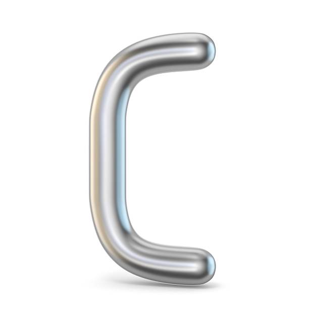 istock Metal alphabet symbol. Letter C 3D 627890400