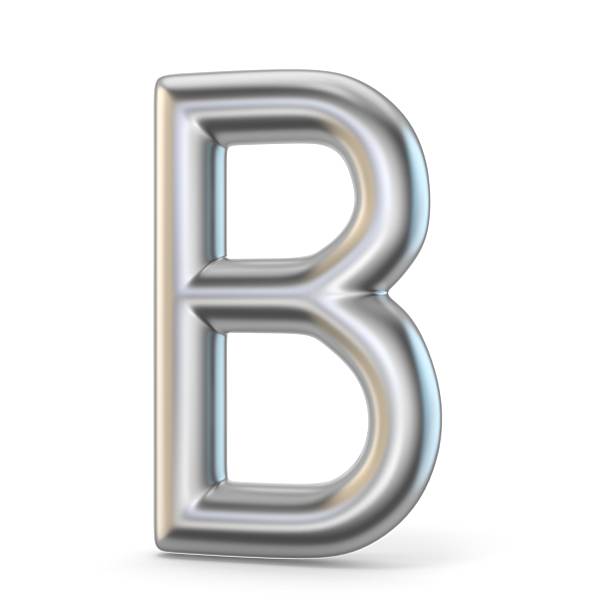 istock Metal alphabet symbol. Letter B 3D 627890454
