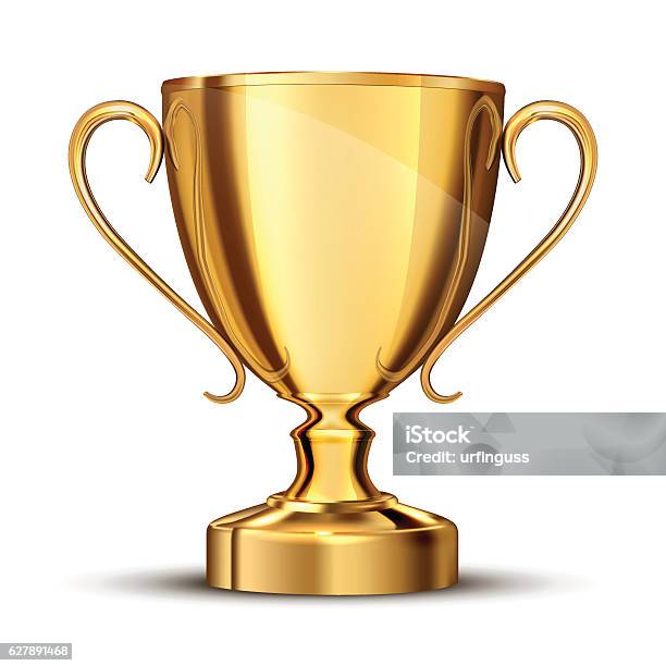 Gold Cup Isolated Stock Illustration - Download Image Now - Trophy - Award, Vector, Cup
