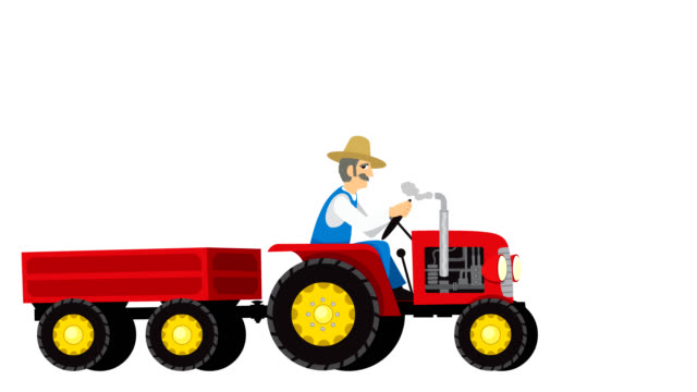 Cartoon Of The Old Tractor Stock Videos and Royalty-Free Footage - iStock