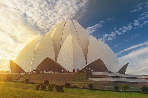 The Lotus Temple, located in New Delhi, India, is a Bahai House of Worship