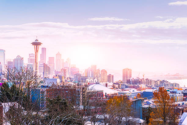 istock space needle in the morning light, in Downtown Seattle. 627906956