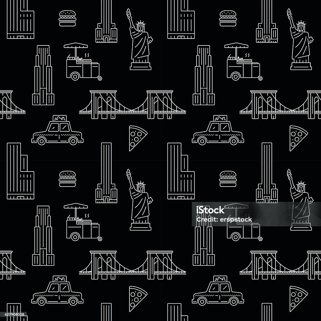 New York Pattern Visual Design New York City Seamless Vector Pattern Stock Illustration - Download ...