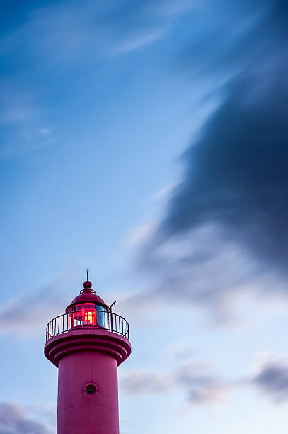 istock Red lighthouse in Ulleungdo Island, South Korea. 627908656