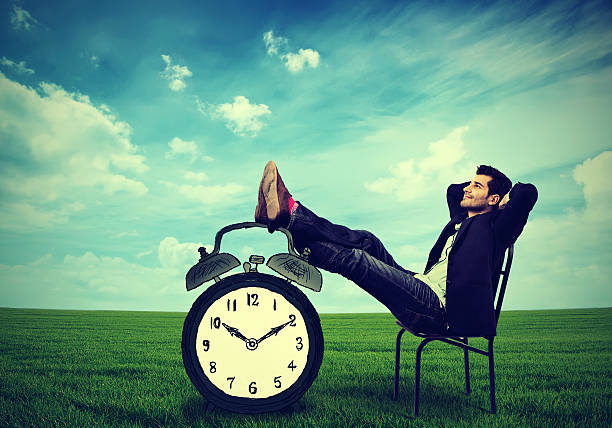 business man relaxing in the open air
