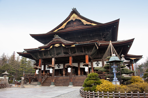 Nagano, Japan -Mar. 18, 2015 :  Zenko-ji Temple in Nagano, Japan. It is a Buddhist temple. The temple was built in the 7th century.