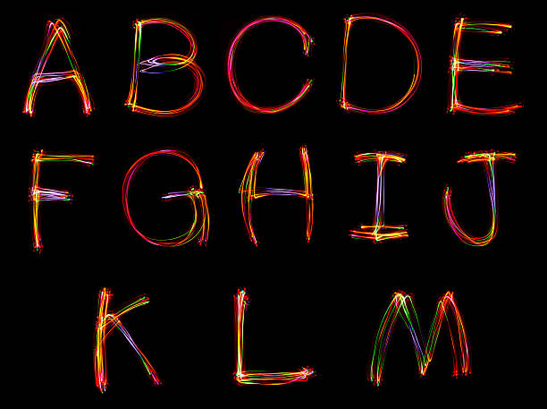 Word writing from light. Word writing from light on the black background. fire letter b stock pictures, royalty-free photos & images