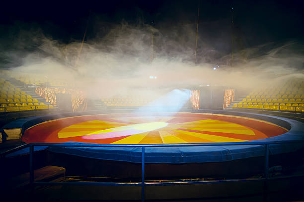 istock Interior of circus with fog effect 627919062