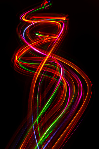 Línea abstracta borrosa de la luz LED. photo