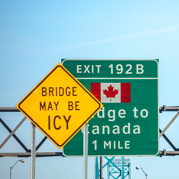 istock Bridge to Canada from Detroit. US border. 627922816