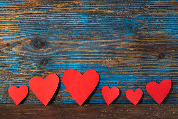 istock Valentines day background, red hearts in a line 627924080