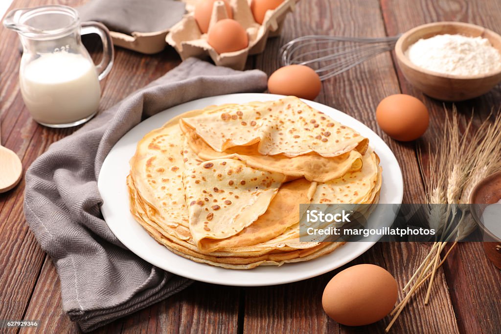 crepe with ingredient Crêpe - Pancake Stock Photo