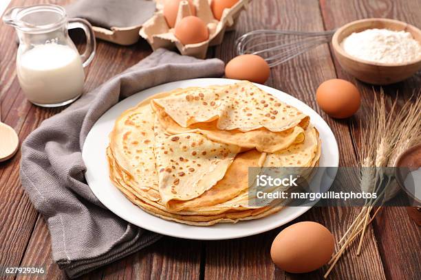 Crepe With Ingredient Stock Photo - Download Image Now - Crêpe - Pancake, Pancake, Egg - Food