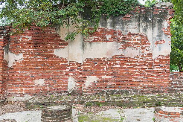 istock ancient old red brick grunge wall fragment background, texture, 627930136
