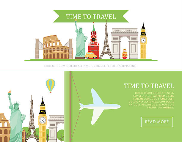 istock Vector template of advertising tourist banners. 627930560