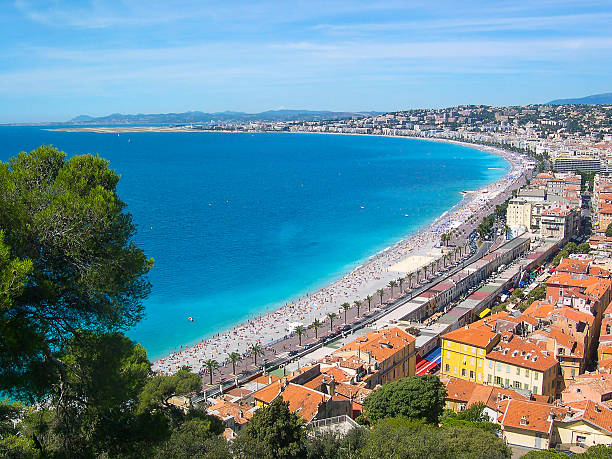 View of Nice,  Cote d'Azur, France. stock photo