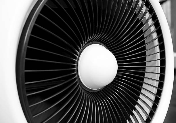 istock front part Ventilation fan in black and white color 627931834