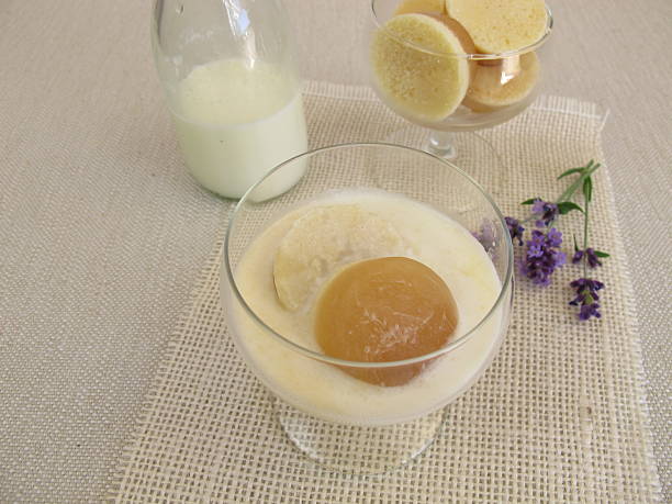 istock Iced milk with coffee coconut ice cubes 627933882