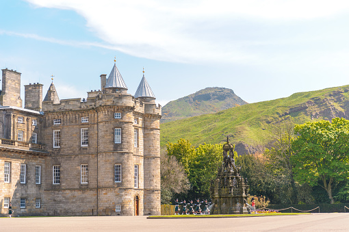 Edinburgh, Scottland - May 22, 2012: Palace of Holyrood house. Holyrood Palace has served as the principal residence of the Kings and Queens of Scots since the 16th century, and is a setting for state occasions and official entertaining.
