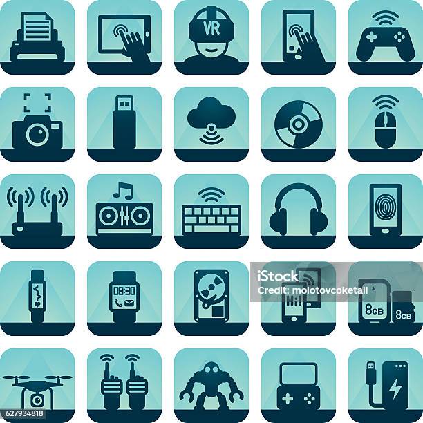 Cool Gadget Icons Stock Illustration - Download Image Now - Drone, Icon Symbol, Router