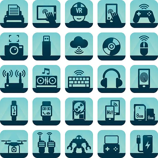 Vector illustration of cool gadget icons