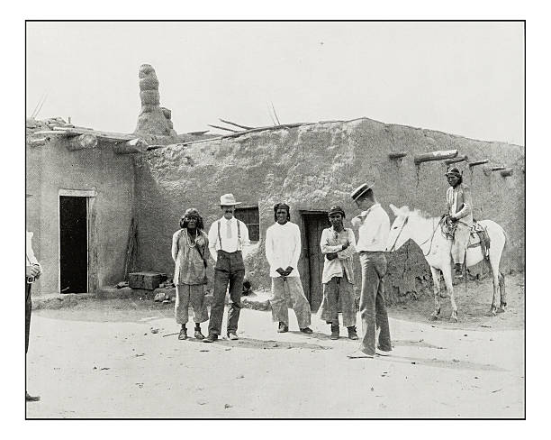 istock Antique photograph of Adobe house in New Mexico 627935002