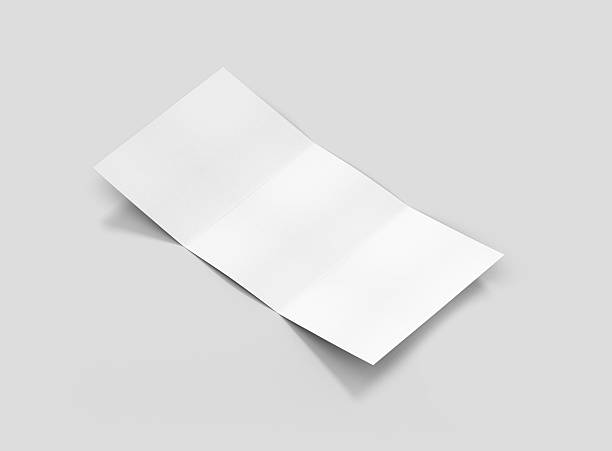 istock Photorealistic A4 Trifold Brochure Mockup on light grey background. 627940696