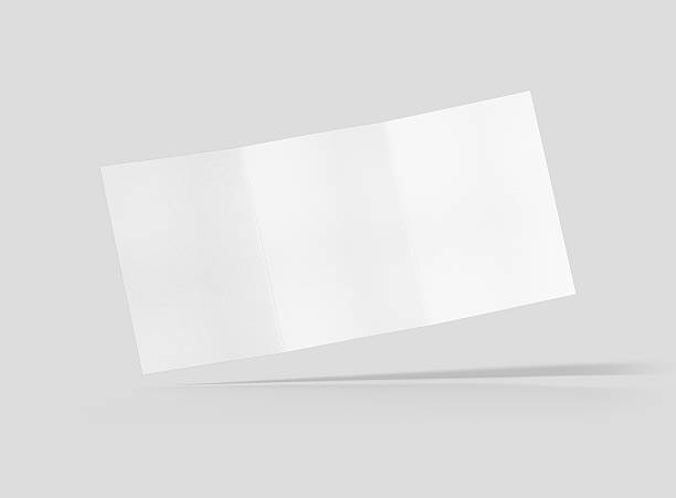 istock Photorealistic A4 Trifold Brochure Mockup on light grey background. 627940750