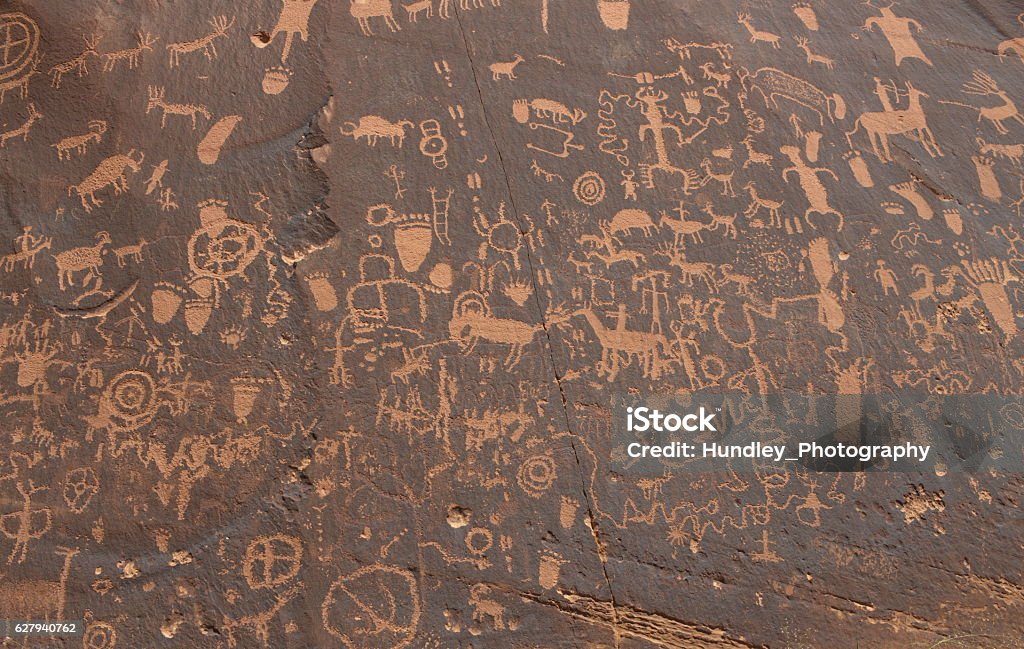 Newspaper Rock  - Lizenzfrei Canyonlands-Nationalpark Stock-Foto