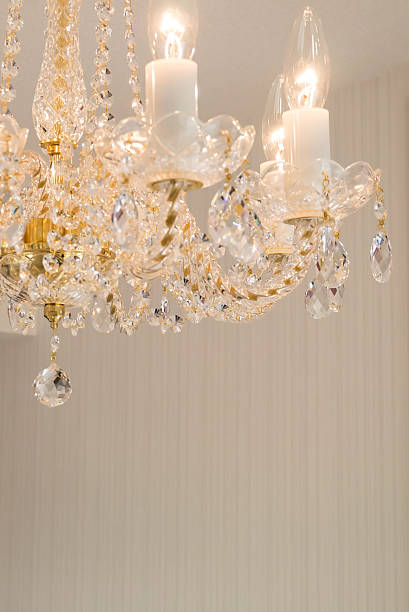 istock Crystal glass glittering chandelier 627940966
