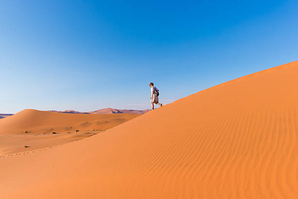 istock Walking on the sand dunes, Namibia, Africa 627941716