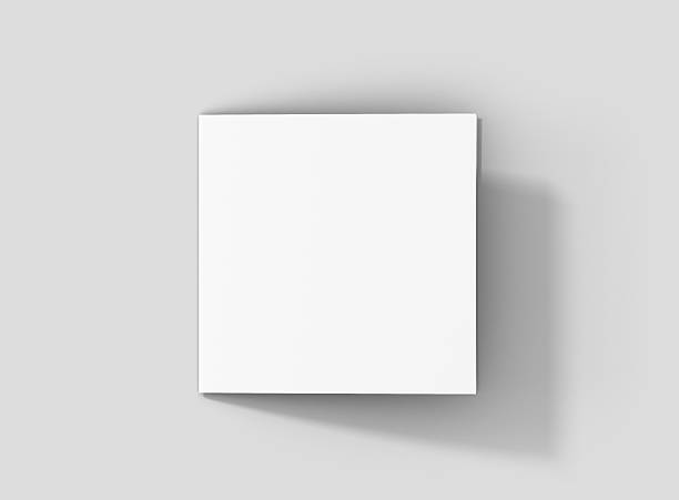 istock Photorealistic Square Bifold Brochure Mockup on light grey background. 627942994