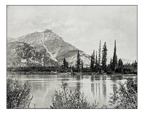 istock Antique photograph of Cascade Mountain, Alberta 627943022