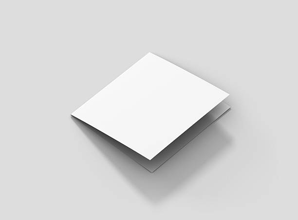 istock Photorealistic Square Bifold Brochure Mockup on light grey background. 627943046