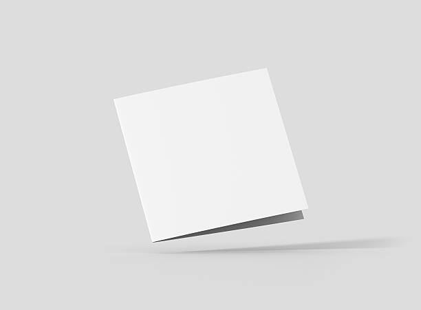 istock Photorealistic Square Bifold Brochure Mockup on light grey background. 627943102