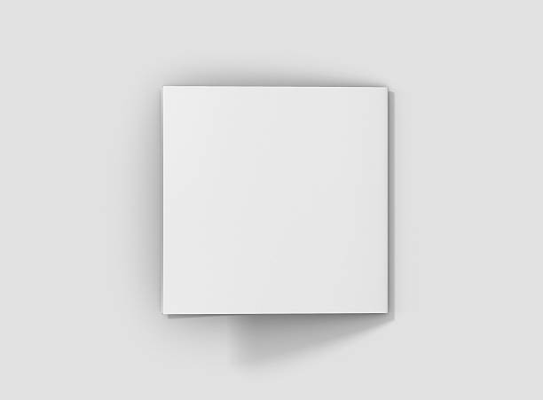 istock Photorealistic Square Bifold Brochure Mockup on light grey background. 627943190